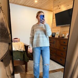 Gray and Cream Sweater